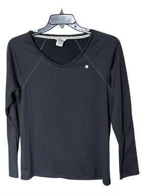 Lucky Brand Gray Fleece Base Layer V Neck Long Sleeve Top Shirt Size XL